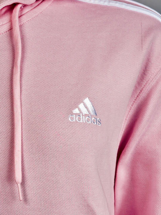 Rúžová mikina adidas s kapucňou na zips a s logom