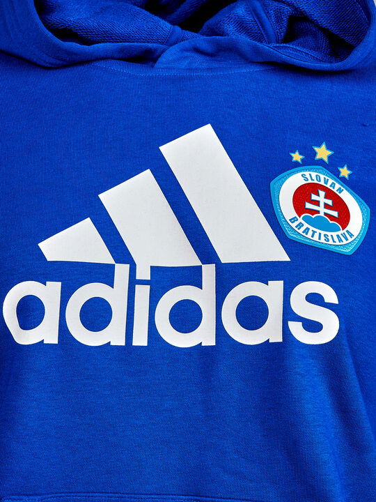 Royal blue mikina adidas s kapucňou a s logom