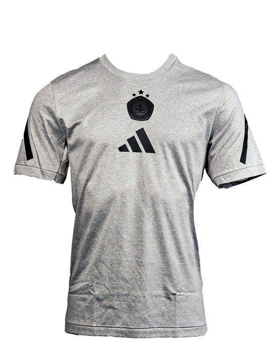 Adidas pánske šedé tričko s čiernym logom