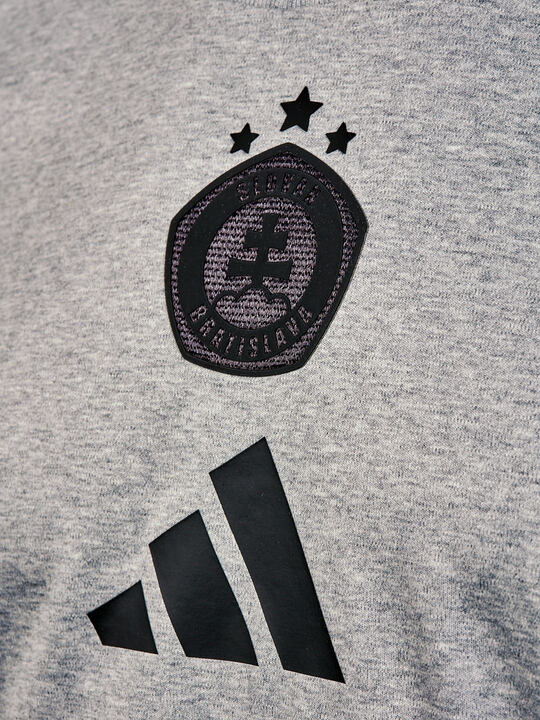 Adidas pánske šedé tričko s čiernym logom