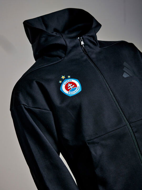 Adidas pánska vychádzková mikina na zips s kapucňou Black s veľkým logom 