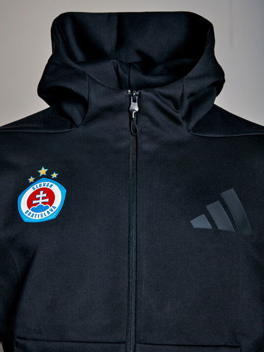 Adidas pánska vychádzková mikina na zips s kapucňou Black s veľkým logom 