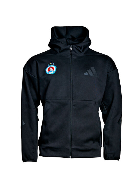 Adidas pánska vychádzková mikina na zips s kapucňou Black s veľkým logom 