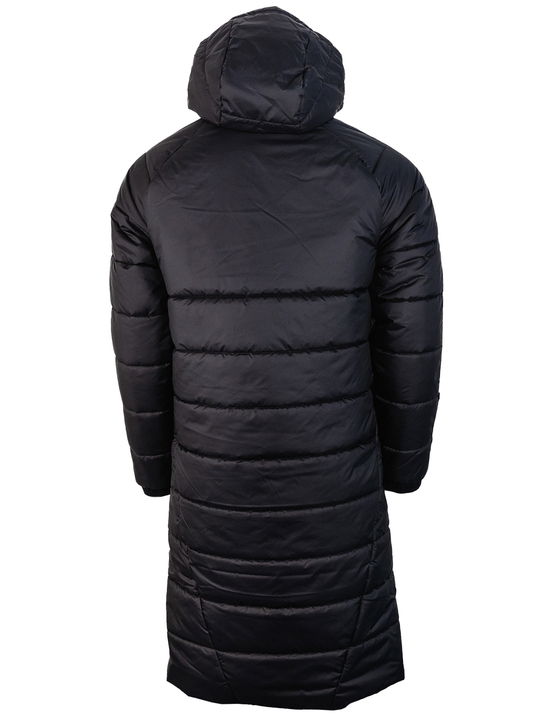 Dlhá čierna zimná bunda adidas s bielym logom